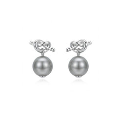 Nadine Vintage-Inspired Pearl Knot Stud Earrings