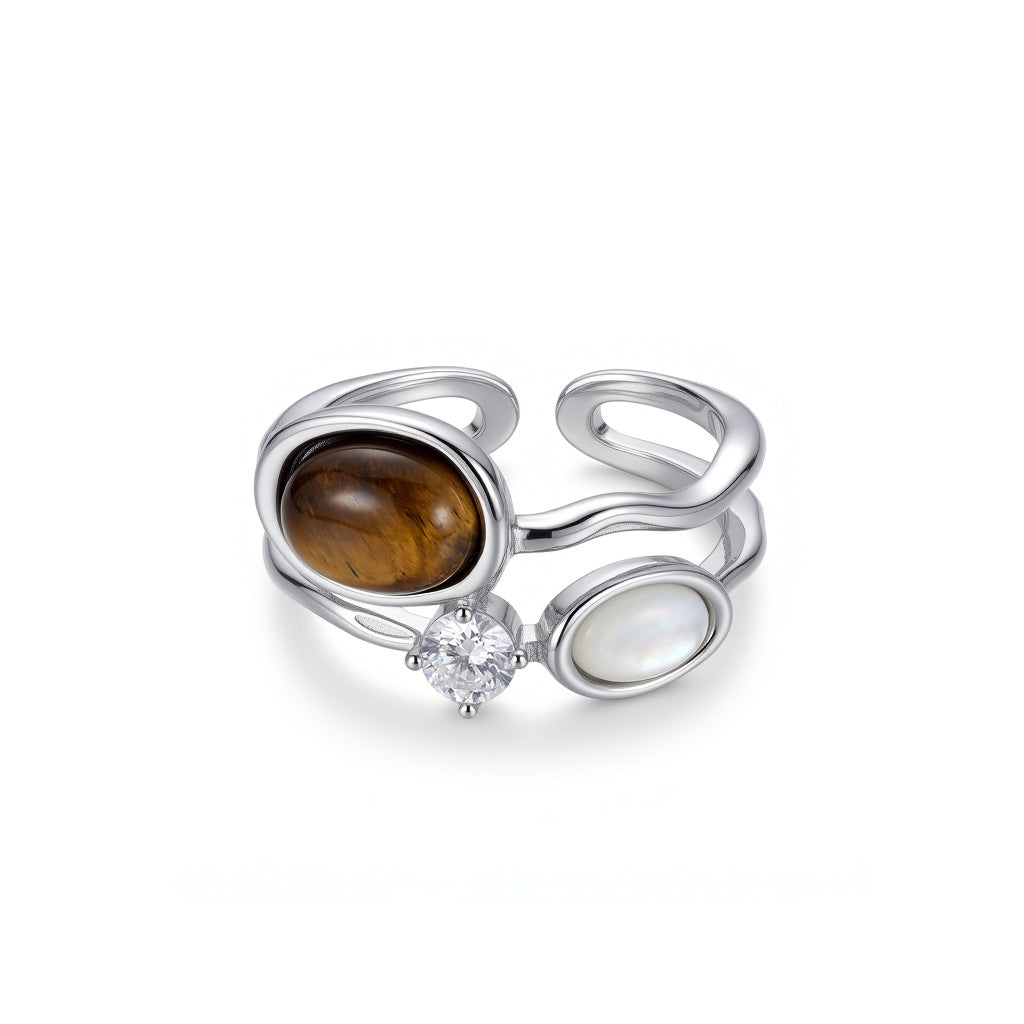Nicolette Vintage-Inspired Tiger-Eye Adjustable Ring