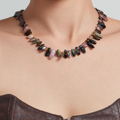 Amethyst or Mixed Natural Stone Chip Necklace