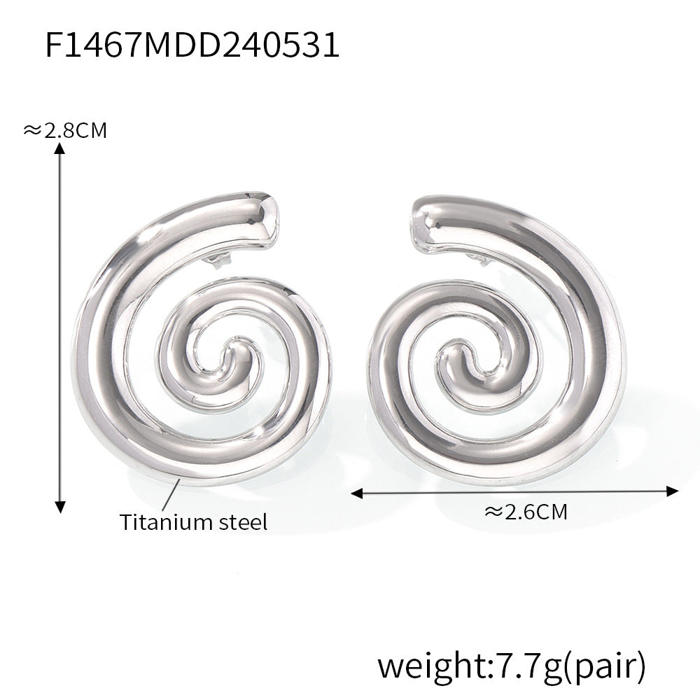 Spiral Stainless Steel Stud Earrings