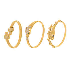 18K Gold-Plated Sculptural Animal Motif Bangle