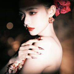 Camille Vintage-Inspired Camellia Stud Earrings No. 372411