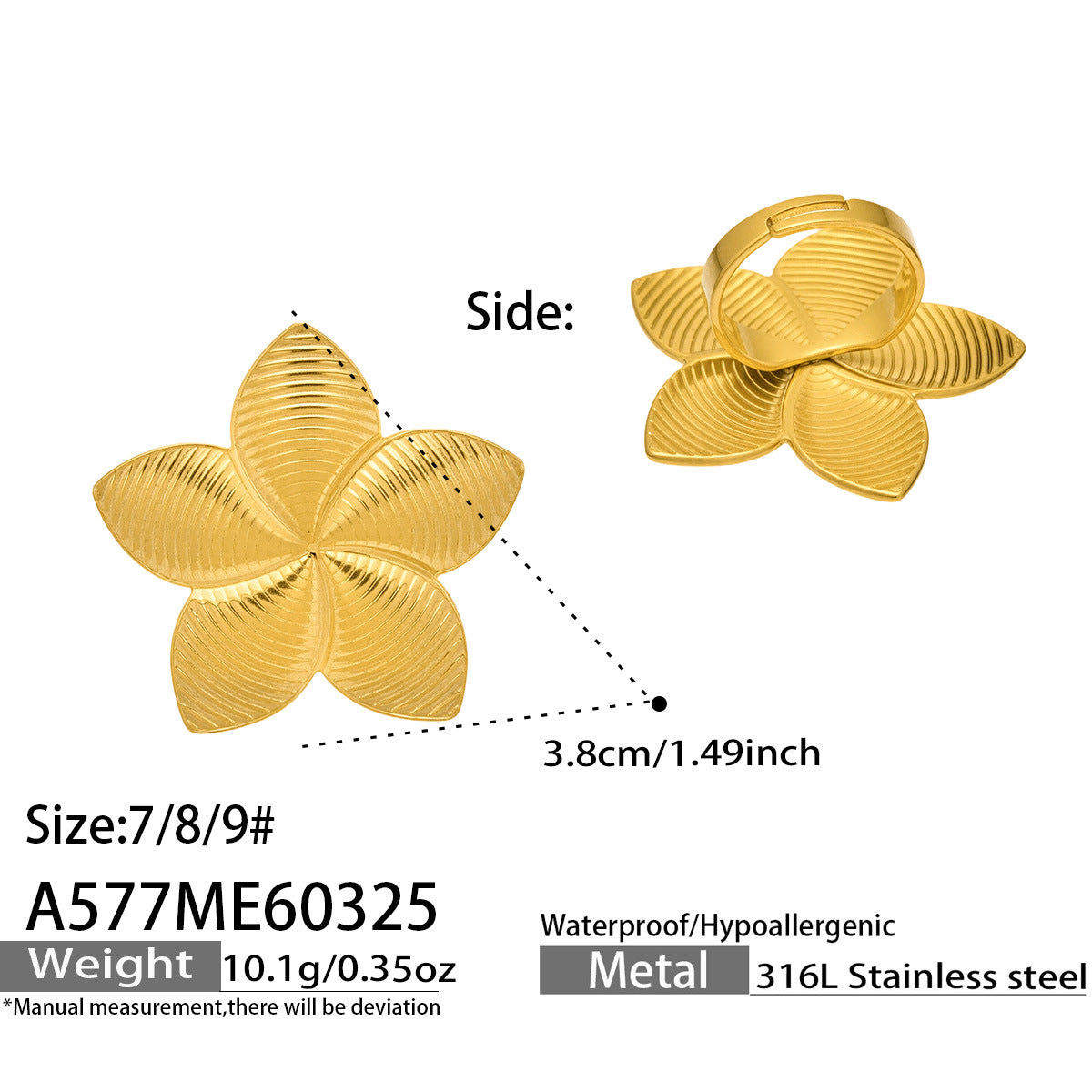Sculptural Star, Petal or Pearl-Look Statement Ring
