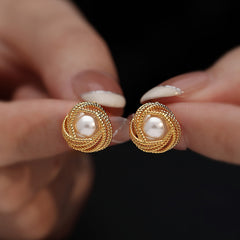 Daphne Vintage-Inspired Pearl Stud Earrings No. 460347