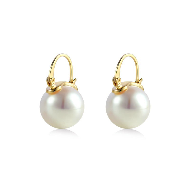 Marielle Vintage-Inspired Pearl Huggie Earrings
