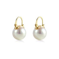 Marielle Vintage-Inspired Pearl Huggie Earrings
