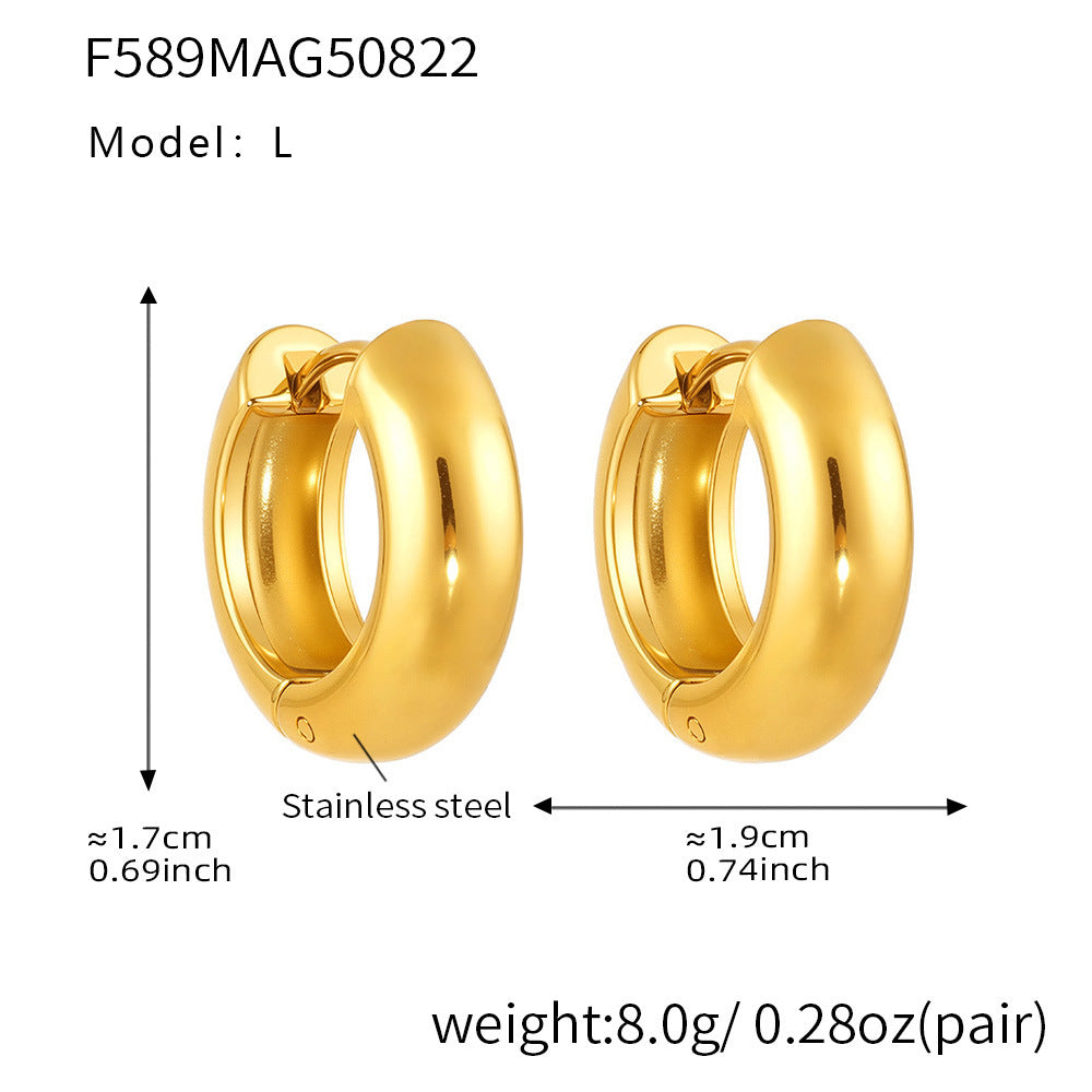 18K Gold-Plated Polished Huggie Hoop Earrings