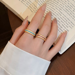 Camille Vintage-Inspired Turquoise Pavé Adjustable Ring