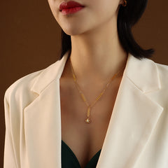 Gold-Tone Starburst Y-Pendant Necklace