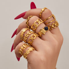 Openwork Geometric Ring Collection