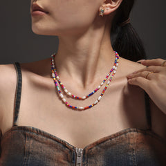 Colorful Natural Stone Pendant Necklace Collection