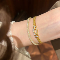Nicolette Vintage-Inspired Pavé Horseshoe Bracelet