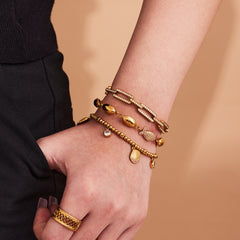 Gold-Tone Ocean Detail Link Bracelet