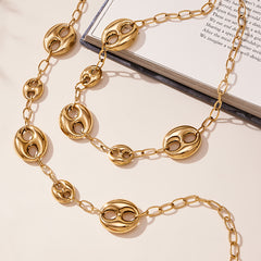 18K Gold-Plated Oval Link Necklace