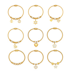 Charm-Accent Flexible Cuff Bracelets