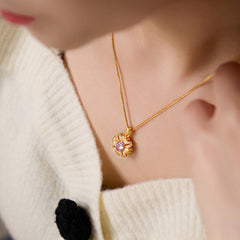 Nadine Vintage-Inspired Amethyst Crystal Necklace