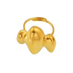 18K Gold-Plated Three Dome Open Ring
