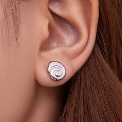 18K Gold-Plated Spiral Shell Stud Earrings