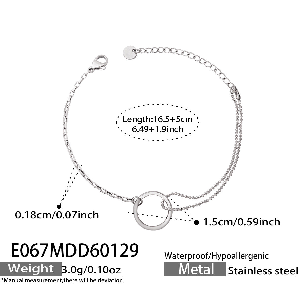 18K Gold-Plated Circle Link Bracelet