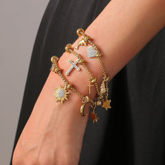 Mixed Charm Box Chain Bracelet
