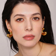Sculptural Hollow C-Hoop Stainless Steel Earrings