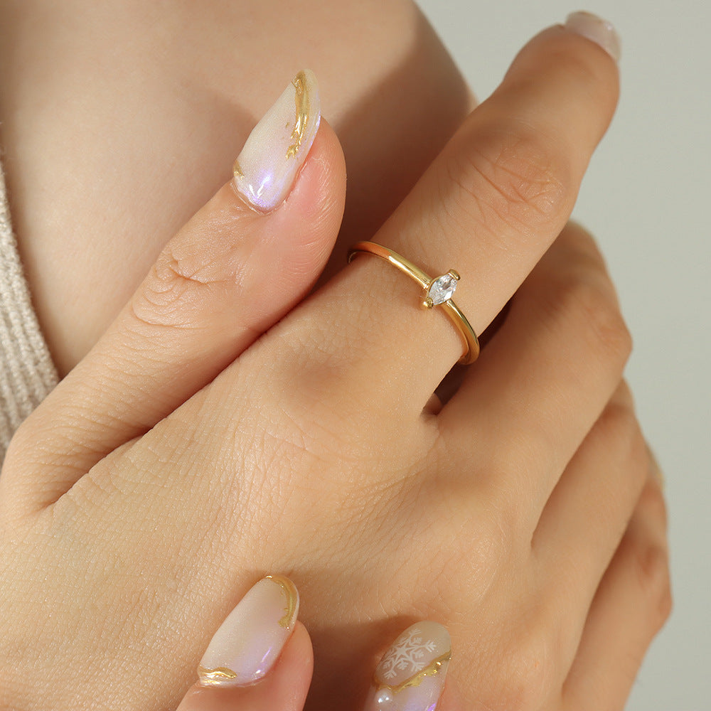 Petite Cubic Zirconia Solitaire Ring