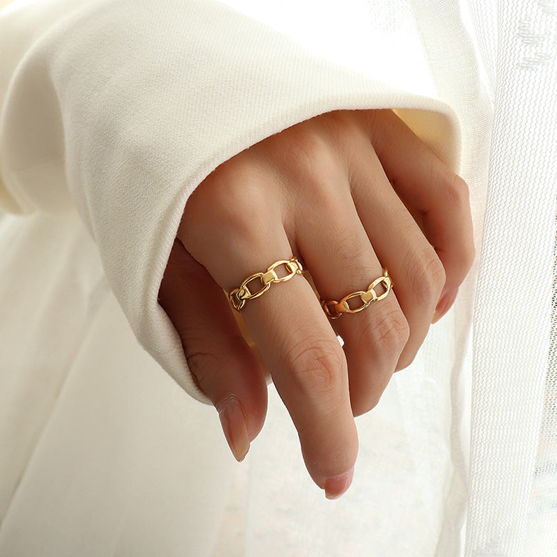 Gold-Tone Open Link Band Ring