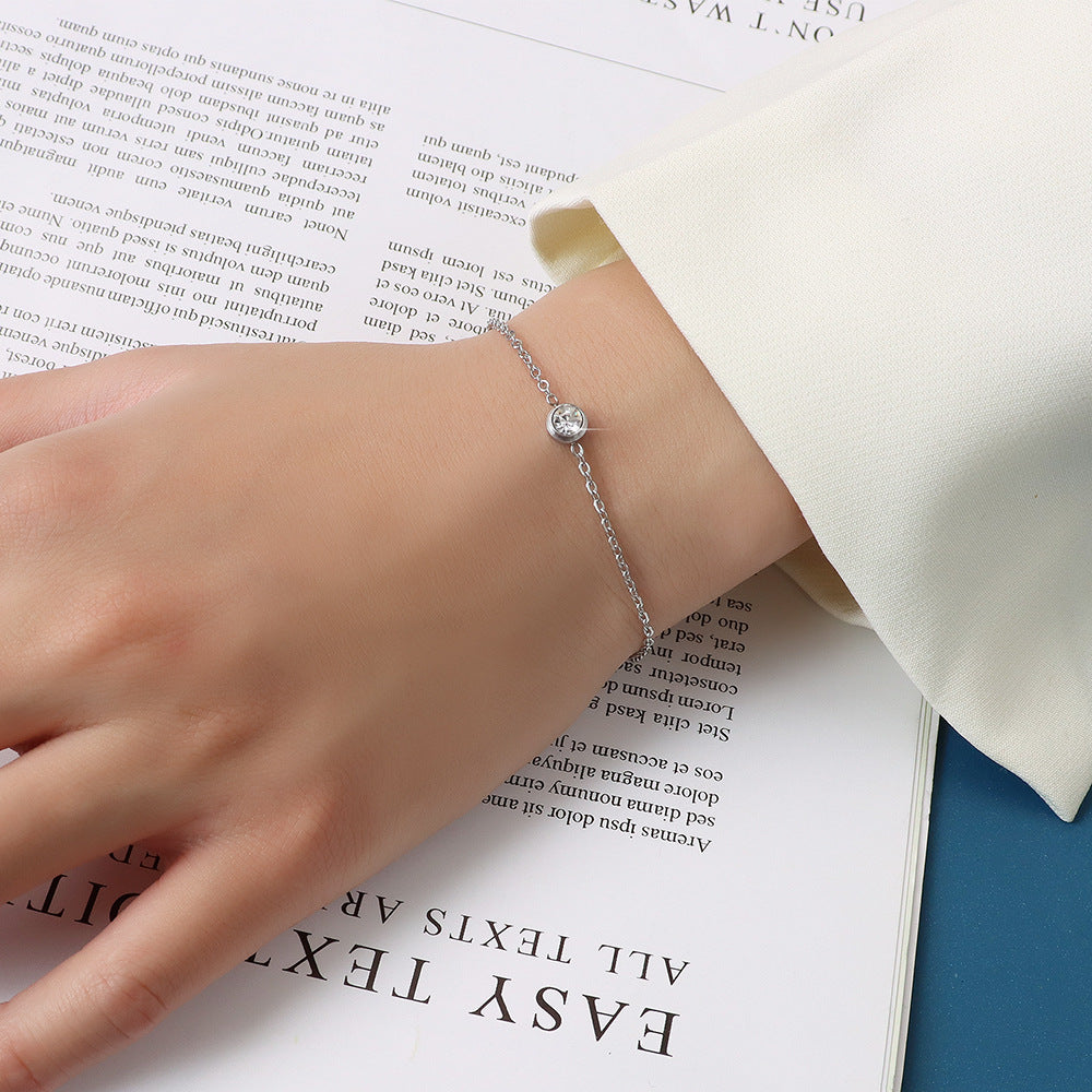 Gold-Tone Single Sparkling Accent Bracelet