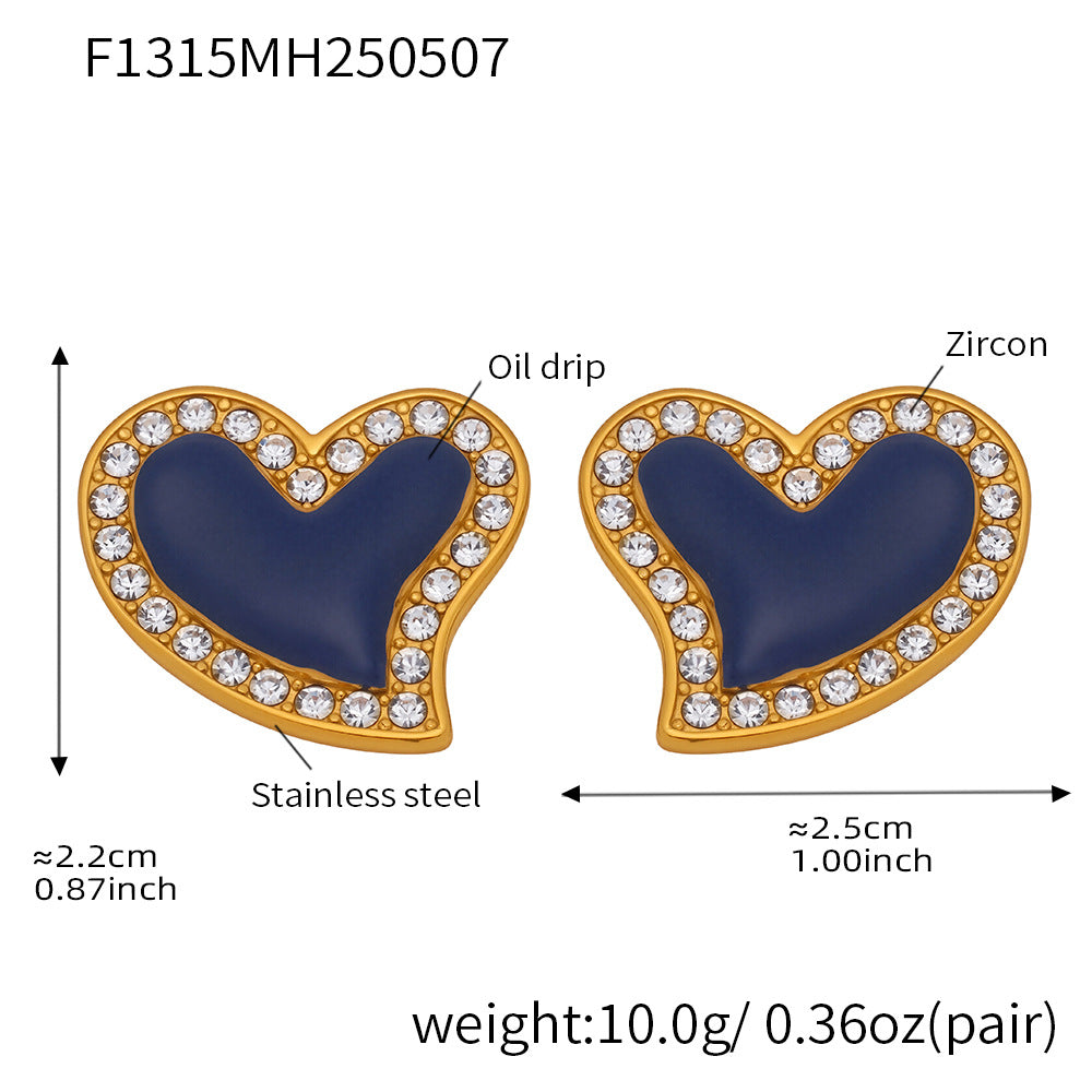 Heart Cubic Zirconia Stud Earring Designs