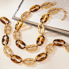 Leopard-Pattern Link Necklace, Bracelet or Earrings