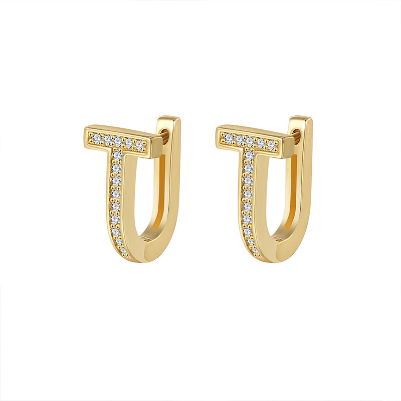Nadine Minimalist Pavé Hoop Earrings