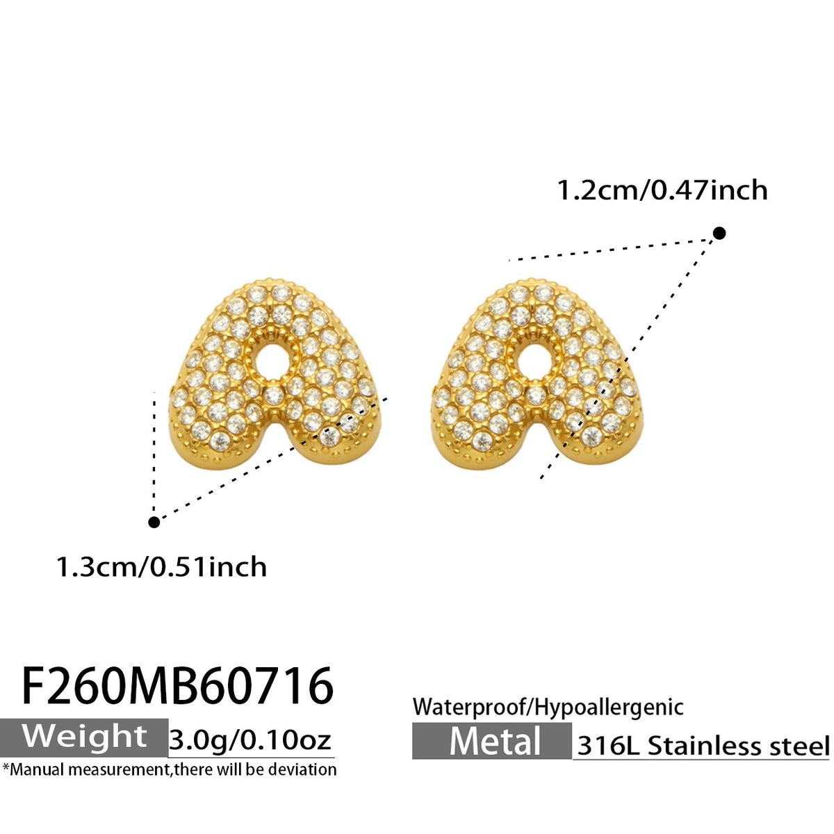 18K Gold-Plated Cubic Zirconia Initial Earrings