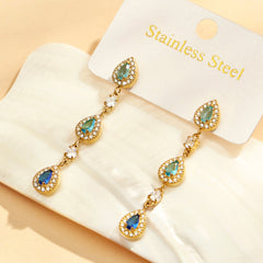 18K Gold-Plated Cubic Zirconia Teardrop Earrings