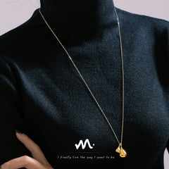 Double Teardrop Long Pendant Necklace