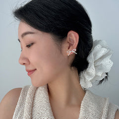 Camille Vintage-Inspired Pearl Bow Stud Earrings
