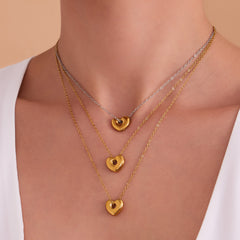 18K Gold-Plated Heart Necklace & Earrings
