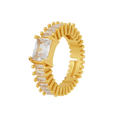 18K Gold-Plated Cubic Zirconia Statement Ring