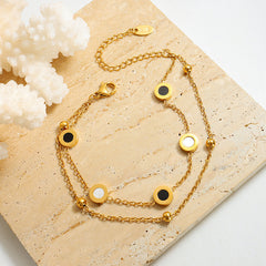 18K Gold-Plated Round Accent Layered Bracelet