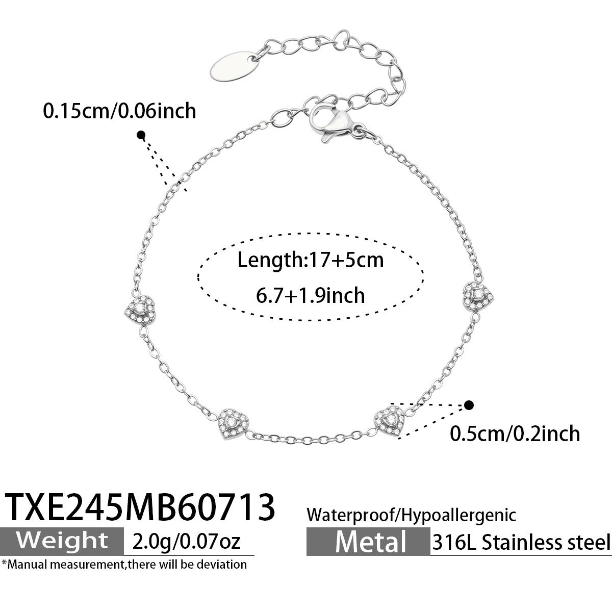 18K Gold-Plated Color Heart Cubic Zirconia Jewelry