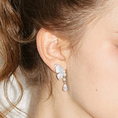 Daphne Pearl Butterfly Drop Earrings