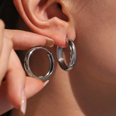 Polished Round Hoop Earring Collection