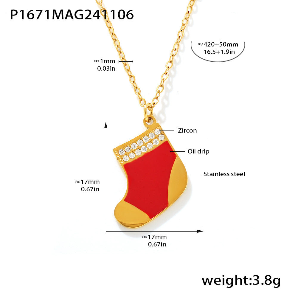 18K Gold-Plated Christmas Charm Jewelry