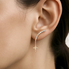 Nicolette Pavé Starburst Drop Earrings