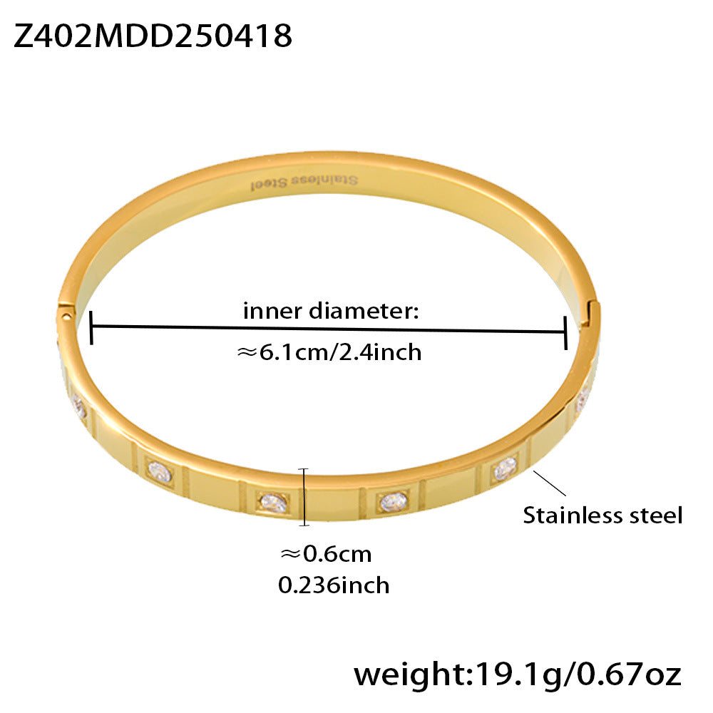 Cubic Zirconia Accent Clasp Bangle