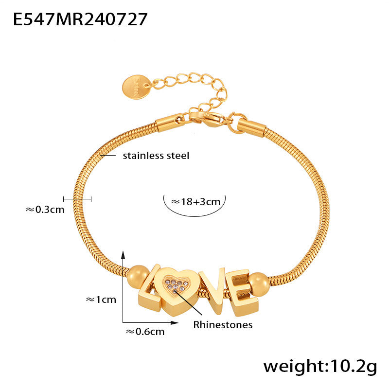 18K Gold-Plated LOVE Heart Bracelet