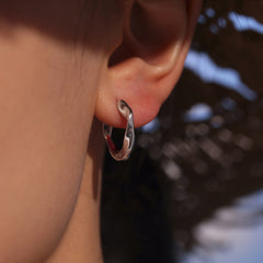 Twisted Stainless Steel Hoop Earrings