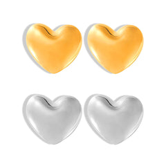Sculptural Heart Stud Earrings