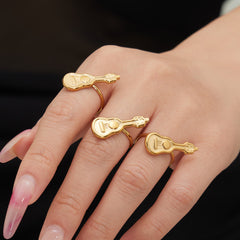 18K Gold-Plated Guitar Open Ring