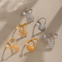 Ocean Creature Cubic Zirconia Open Rings