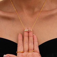 18K Gold-Plated Cubic Zirconia Bar Jewelry